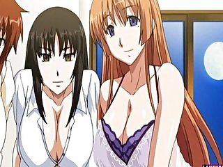 Three huge titted hentai babes gets fucked