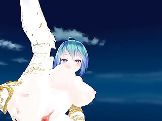 MMD Blue Hair Cutie Gaping Pussy & Ass Views POV GV00187